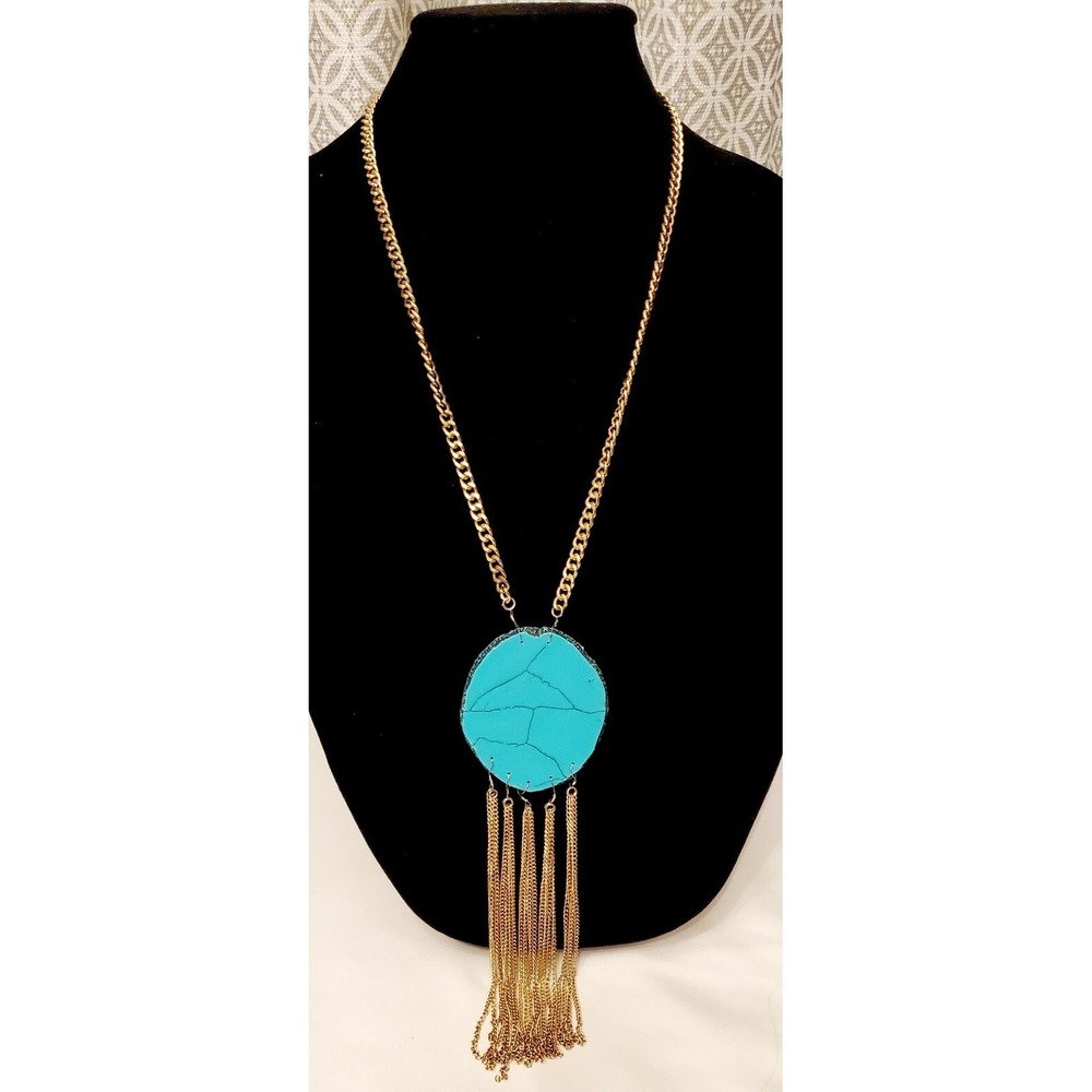 Beautiful Turquoise Pendant with Silver Chain